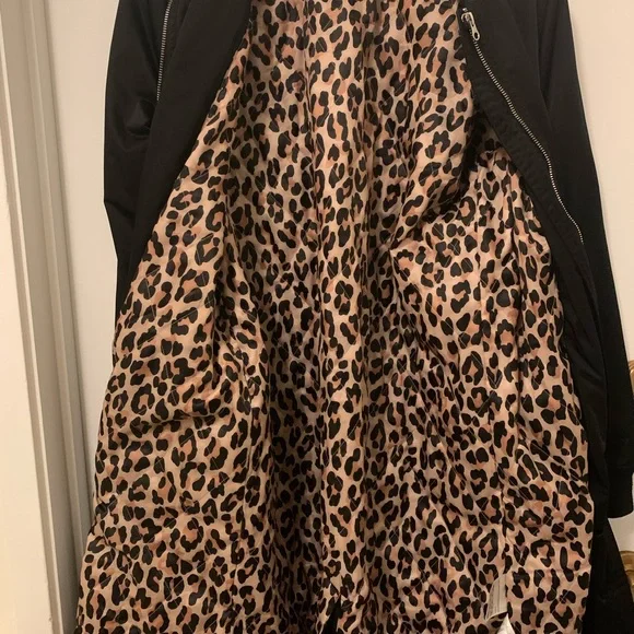 Long Levi Strauss coat with leopard lining! - Picture 2 of 5